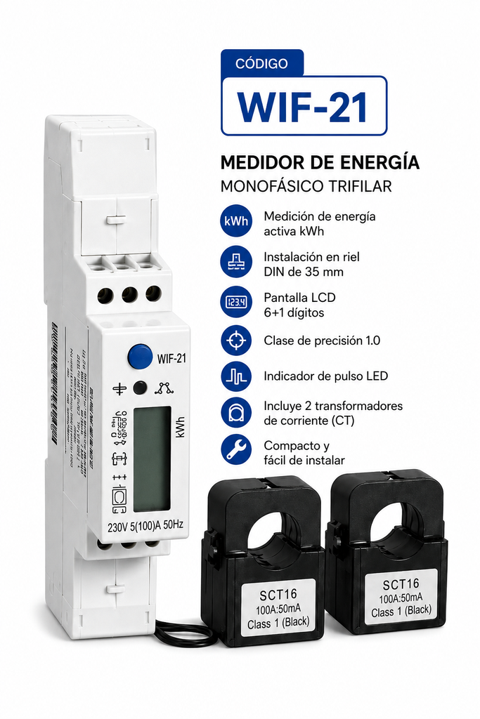 MEDIDOR DE CORRIENTE  WIFI 0/100A